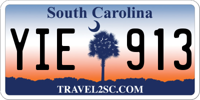 SC license plate YIE913
