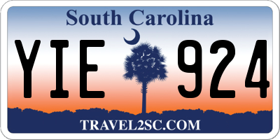 SC license plate YIE924