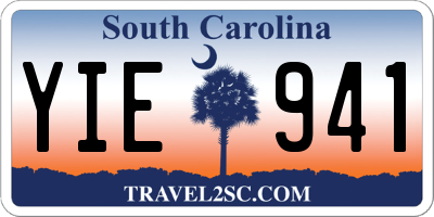SC license plate YIE941