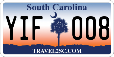 SC license plate YIF008