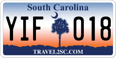 SC license plate YIF018