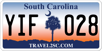 SC license plate YIF028