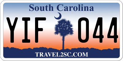 SC license plate YIF044