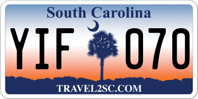 SC license plate YIF070