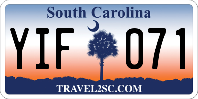 SC license plate YIF071