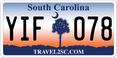 SC license plate YIF078