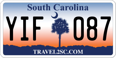 SC license plate YIF087