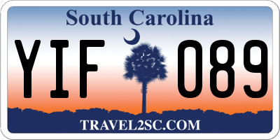 SC license plate YIF089