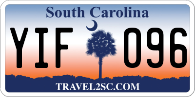 SC license plate YIF096