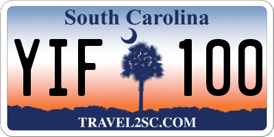 SC license plate YIF100