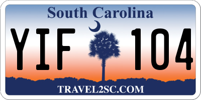 SC license plate YIF104