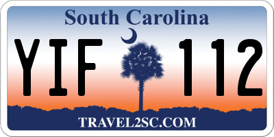 SC license plate YIF112