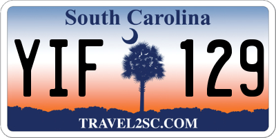 SC license plate YIF129