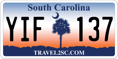 SC license plate YIF137