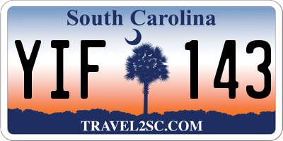SC license plate YIF143