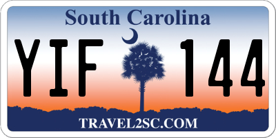 SC license plate YIF144