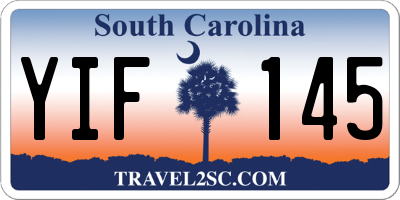 SC license plate YIF145