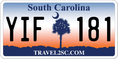 SC license plate YIF181