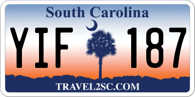 SC license plate YIF187