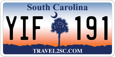 SC license plate YIF191