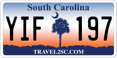 SC license plate YIF197