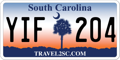 SC license plate YIF204
