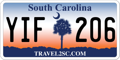 SC license plate YIF206