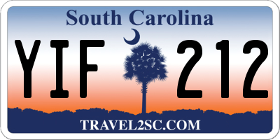 SC license plate YIF212