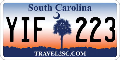 SC license plate YIF223