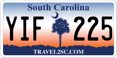 SC license plate YIF225