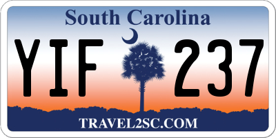 SC license plate YIF237
