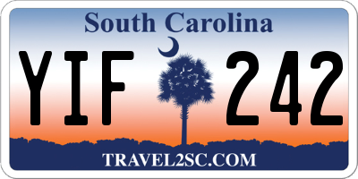 SC license plate YIF242