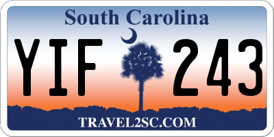 SC license plate YIF243