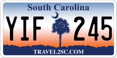 SC license plate YIF245