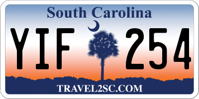 SC license plate YIF254