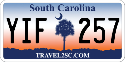 SC license plate YIF257
