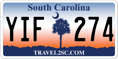 SC license plate YIF274