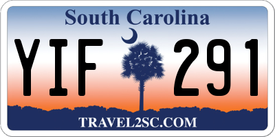 SC license plate YIF291