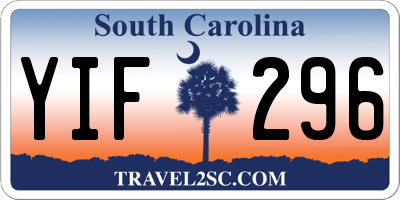 SC license plate YIF296