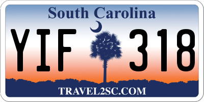 SC license plate YIF318