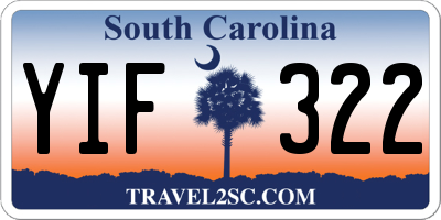 SC license plate YIF322