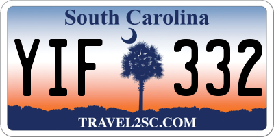 SC license plate YIF332