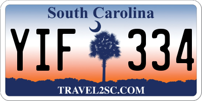 SC license plate YIF334