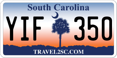 SC license plate YIF350