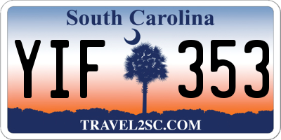 SC license plate YIF353