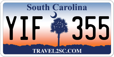 SC license plate YIF355