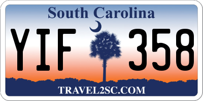 SC license plate YIF358