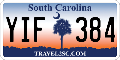 SC license plate YIF384