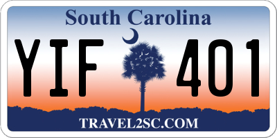 SC license plate YIF401
