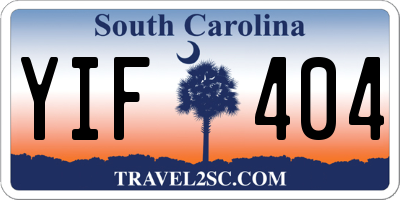 SC license plate YIF404